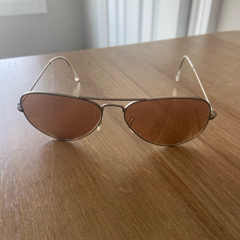 Rose Gold / Copper Ray-Ban Aviator Flash Lenses Sunglasses with Case - Picture 8 of 12